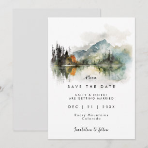 Carte De Remerciements mariage rustique à la montagne d'automne enregistr