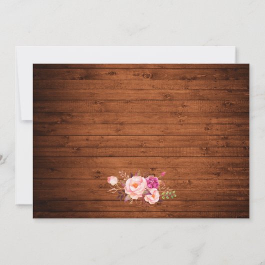 Carte De Remerciements Mariage Rustique Bois rose Floral Jar Lumières (Dos)