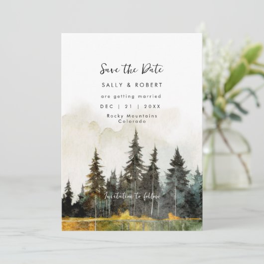 Carte De Remerciements mariage rustique dans la forêt d'automne enregistr (Debout devant)