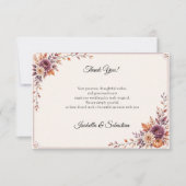 Carte De Remerciements Mariage rustique d'automne (Devant)