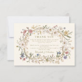 Carte De Remerciements Mariage rustique de fougère forestière (Devant)