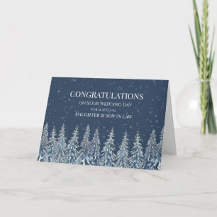 Carte De Remerciements Mariage Rustique d'Hiver Jour Fille Beau-Fils