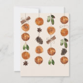 Carte De Remerciements Mariage Rustique Orange Slices Fleurs blanches (Dos)