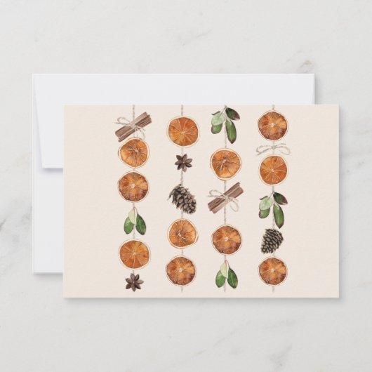 Carte De Remerciements Mariage Rustique Orange Slices Fleurs blanches (Dos)