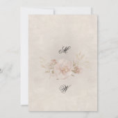 Carte De Remerciements Mariage Rustique Roses Poussiéreuses Roses & Fleur (Dos)