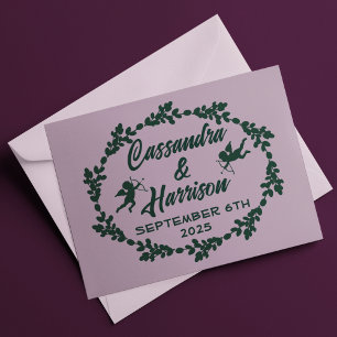 Carte De Remerciements Mariage rustique violet profond