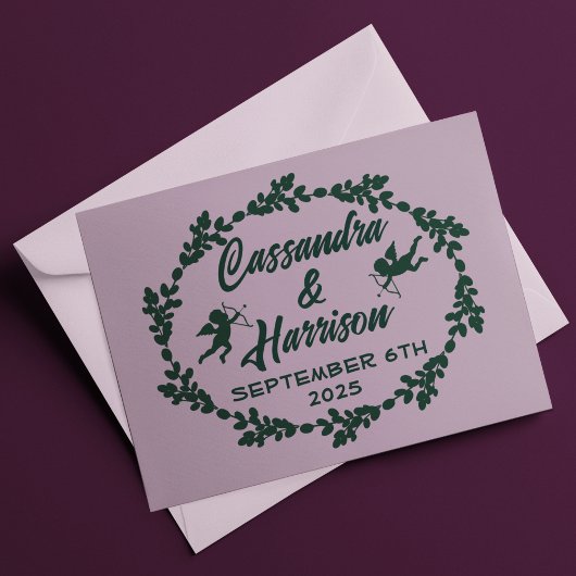 Carte De Remerciements Mariage rustique violet profond