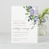 Carte De Remerciements Mariage Rustique Violet Violet Floral Lafy (Debout devant)