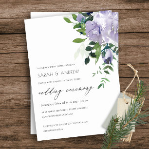 Carte De Remerciements Mariage Rustique Violet Violet Floral Lafy