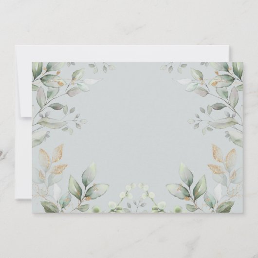 Carte de remerciements Mariage Sage Green Leafy Eu (Dos)
