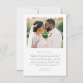 Carte De Remerciements Mariage Script Heart (Dos)