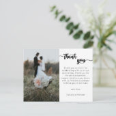 Carte de remerciements mariage, Script moderne (Debout devant)