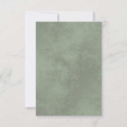 Carte De Remerciements Mariage Silver & Sage Green White Love & Thanks (Dos)