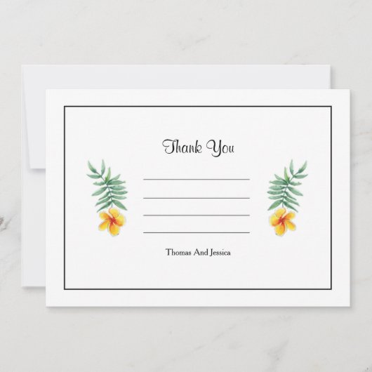 Carte de remerciements Mariage simple (Devant)