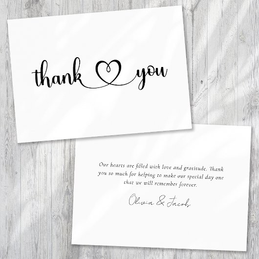 Carte de remerciements Mariage simple