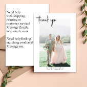 Carte De Remerciements Mariage simple à main