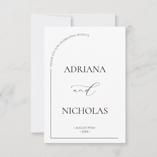 Carte De Remerciements Mariage Simple Arche Formel (Devant)