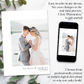 Carte de remerciements Mariage simple avec photos