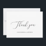 Carte De Remerciements Mariage simple classique blanc élégant<br><div class="desc">Carte de remerciements mariage blanc classique avec "Merci" dans un scénario délicat. Une disposition simple sans aucun graphisme en fait un design élégant et intemporel,  parfait pour un mariage formel. Ce carte de remerciements non photo est idéal pour un couple qui veut cartes de remerciements sans photos.</div>