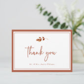 Carte De Remerciements Mariage Simple d'Automne (Debout devant)