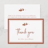 Carte De Remerciements Mariage Simple d'Automne (Devant / Derrière)