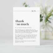 Carte De Remerciements Mariage simple de monogramme photo (Debout devant)