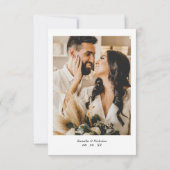 Carte De Remerciements Mariage simple de monogramme photo (Dos)