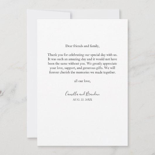 Carte De Remerciements Mariage simple élégant de palmiers tropicaux (Dos)