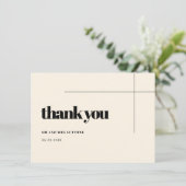 Carte de remerciements mariage simple, élégant et  (Debout devant)