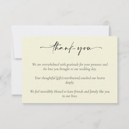 Carte De Remerciements Mariage simple et élégant (Devant)