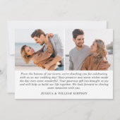 Carte De Remerciements Mariage simple et élégant Simple 3 photo (Dos)