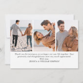 Carte De Remerciements Mariage simple et élégant Simple 4 photo (Dos)