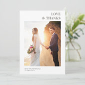 Carte de remerciements mariage simple et moderne (Debout devant)