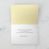 Carte de remerciements Mariage simple Jaune clair (Intérieur)