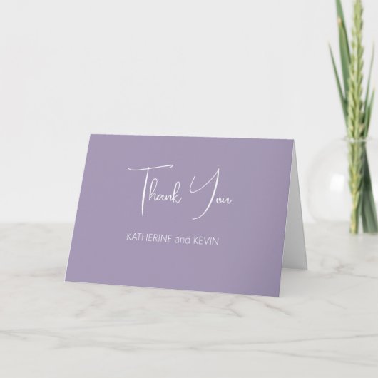 Carte de remerciements Mariage simple Lavender (Devant)