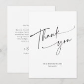 Carte De Remerciements Mariage Simple Moderne Élégant Script (Devant / Derrière)