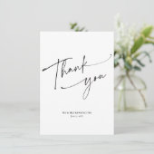 Carte De Remerciements Mariage Simple Moderne Élégant Script (Debout devant)