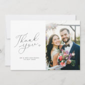 Carte De Remerciements mariage simple noir et blanc (Devant)