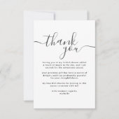 Carte De Remerciements Mariage simple noir et blanc (Devant)