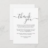 Carte De Remerciements Mariage simple noir et blanc (Devant / Derrière)