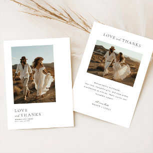 Carte de remerciements Mariage simple Photo Boho