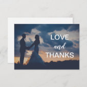 Carte De Remerciements Mariage simple photo moderne (Devant / Derrière)