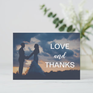 Carte De Remerciements Mariage simple photo moderne