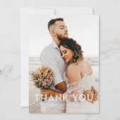 Carte de remerciements Mariage simple superpositio (Devant)