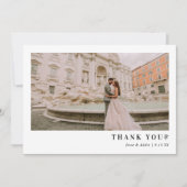 Carte De Remerciements Mariage Simplement Élégant (Devant)