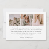 Carte De Remerciements Mariage Simplement Élégant (Dos)