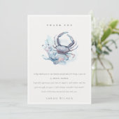 Carte De Remerciements Mariage Sous-Marin Corail Nautilus Tons Muted (Debout devant)