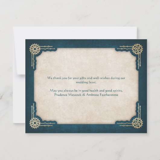 Carte De Remerciements Mariage Steampunk (Dos)