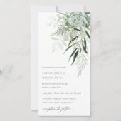 Carte De Remerciements Mariage Succulent de la fougère verte Dusky Invite (Devant)