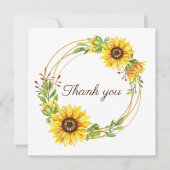 Carte de remerciements mariage Sunflowers (Devant)